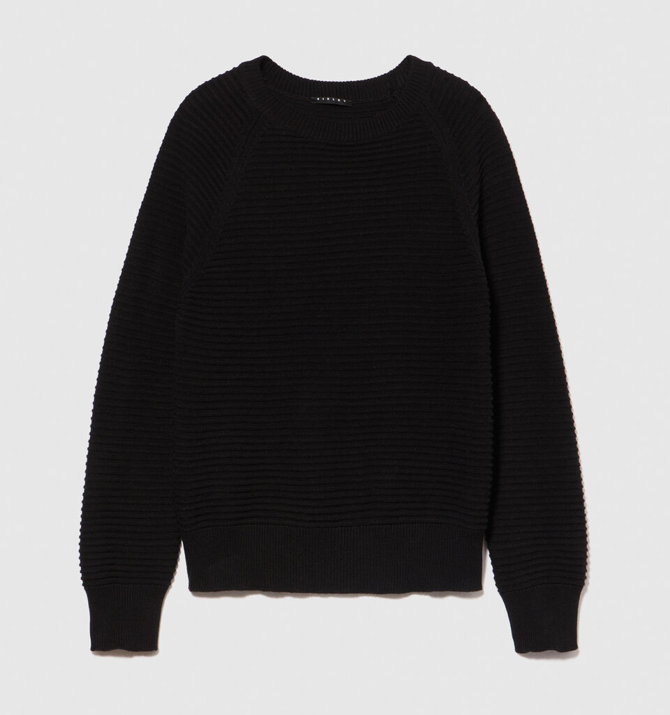 Solid colored sweater - women's crew neck sweaters - Black | Sisley image number 6